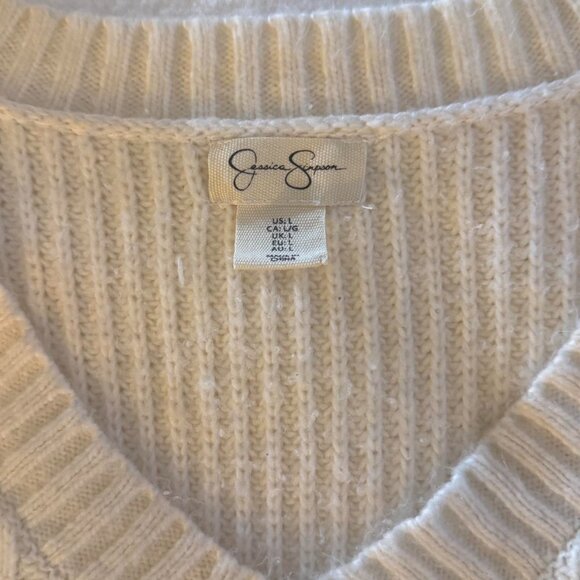 Cream Cable Knit Sweater Vest - Picture 2 of 6